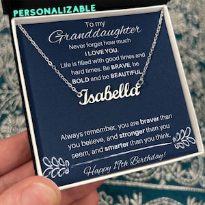 Granddaughter Necklace 19th Birthday, To My Granddaughter On Her 19th Birthday, Name Necklace Girl Turning 19, Granddaughter Necklace Nana