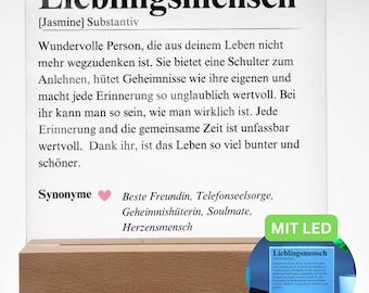 Geschenk Für Die Beste Freundin Personalisiert, Lieblingsmensch,  Personalisiertes Geschenk An Beste Freundin, Herzensmensch