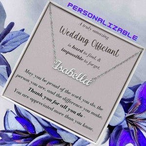 Wedding Officiant Gift, Wedding Officiant Personalized Name Necklace, Wedding Officiant Appreciation Gift, Amazing Wedding Officiant