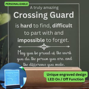 Crossing Guard Gift, School Crossing Guard Engraved Plaque, Christmas Holiday Gift For Crossing Guard, Christmas Gift For School Stuff