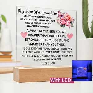 To My Daughter &quot;Lion&quot; Love Mom Acrylic Plaque, Presents for Daughters, Daughter Gift from Mom, Unique Gifts for Daughter from Mom, From Dad