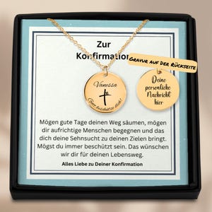 Kette Zur Konfirmation Mädchen, Geschenk Zur Konfirmation Mit Kreuz, Kette Graviert Mit Namen, Kette Mit Spruch Geschenk Tochter