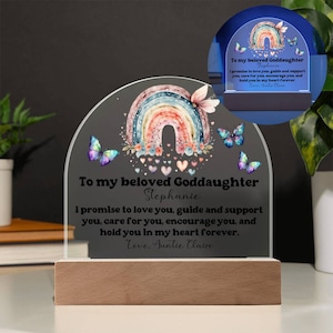 Personalized Goddaughter Plaque, Goddaughter Baptism Gift From Godparents, Goddaughter Christening Gift