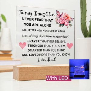 To My Daughter &quot;Lion&quot; Love Mom Acrylic Plaque, Presents for Daughters, Daughter Gift from Mom, Unique Gifts for Daughter from Mom, From Dad