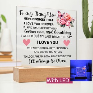 To My Daughter &quot;Lion&quot; Love Mom Acrylic Plaque, Presents for Daughters, Daughter Gift from Mom, Unique Gifts for Daughter from Mom, From Dad
