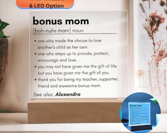 Personalized Bonus Mom Definition Plaque, Bonus Mom Mother's Day Gift, Personalized Gift For Bonus Mom, Stepmom Mothers Day, Bonus Mom Gifts