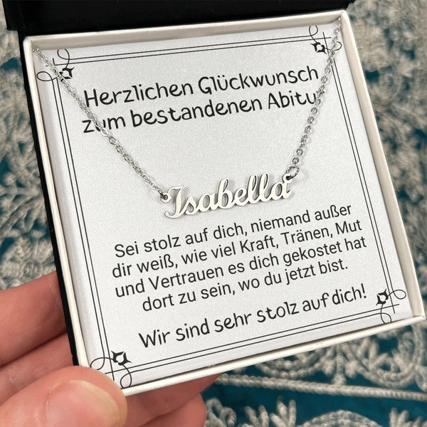 Abschluss Mächen Namenskette, Glückwunsch Zum Abitur, Abi Geschafft Prüfung Bestanden, Abi Geschenke, Geschenke Zum Abitur Mädchen