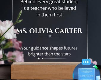 Teacher Acrylic Plaque, Personalized Desk Name Plate Teacher Gift From Student, Teacher Appreciation & Classroom Gift, Teacher Leaving Gift