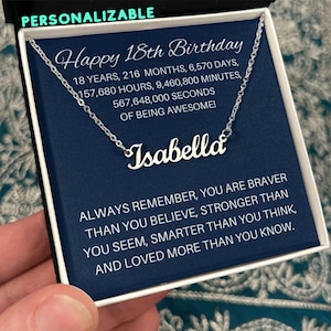 18th Birthday Gift for Her, 18th Custom Name Necklace, 18 Birthday Gift For Her, Personalized 18th Birthday Gift Box, 18th Granddaughter