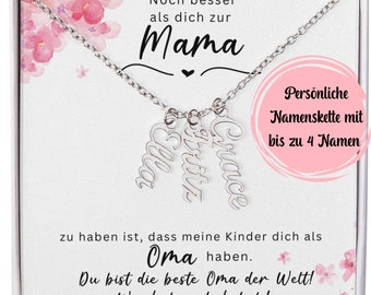 Personalisiertes Geschenk An Oma Von Enkel, Originelle Geschenkidee für Oma, Kette Mit Namen Der Enkel Geschenk Oma, Oma Weihnachten Enkel