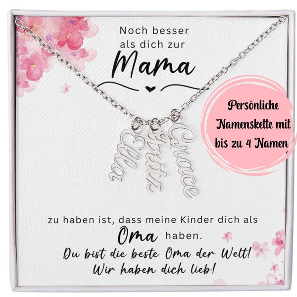 Personalisiertes Geschenk An Oma Von Enkel, Originelle Geschenkidee für Oma, Kette Mit Namen Der Enkel Geschenk Oma, Oma Weihnachten Enkel