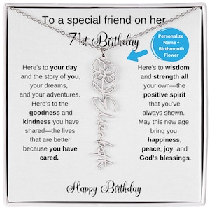71st Birthday Gift Birthflower Necklace, Personalized 71st Birthmonth Flower, 71st Birhday Gift For Woman, 71st Birthday Jewelry For Her