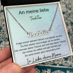 Namenskette Tochter, An unsere Tochter Schmuck Geschenk Von Eltern, Mädchen Namenskette, Namenskette Tochter, Personalisierte Kette