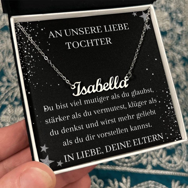 Namenskette Tochter, Kette Mit Wunschname, Kinderschmuck, Mama Tochter Kette, Kette Mit Gravur Tochter, Tochter Geburtstag Geschenke