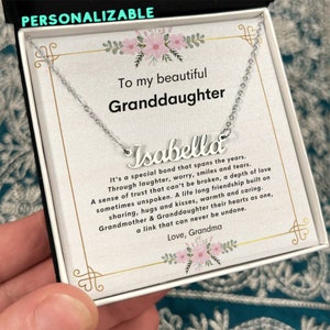 To My Granddaughter Personalized Name Necklace, Grandma Granddaughter Necklace Gift, Custom Granddaughter, Granddaughter Christmas Gifts