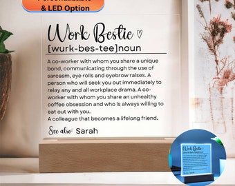 Work Bestie Definition Plaque, Custom Work Bestie Gift Work, Work Bestie Birthday Gift, Work Friend Birthday Card, Work Leaving