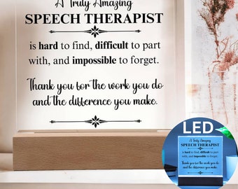 Regalos personalizados para terapeutas del habla, regalo de agradecimiento SLP, letrero de placa para terapeutas del habla, regalo personalizado para terapeutas del habla