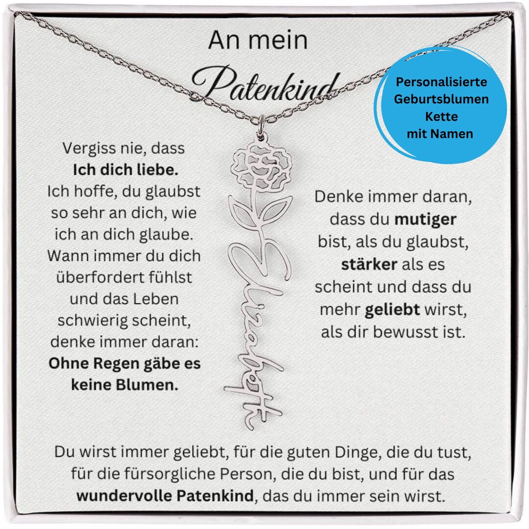 Mein Liebes Patenkind Ich Will Dir Schreiben Besonderes Geschenk Patenkind Geburtstag, Weihnachten, Schulabschluss