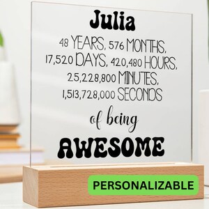 Happy 48th Birthday Gift Acrylic Plaque, 48th Birthday Gift For Her, 48th Birthday Keepsake, Thoughtful 48th Birthday Present, 48th Birthday