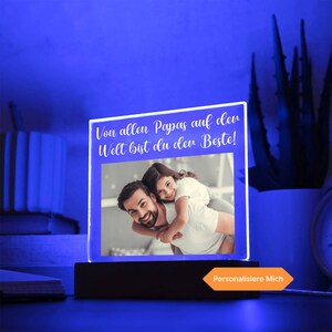 Personalisiertes Foto Bild LED Holz Stand Licht Lampe, Geschenk von Kindern, Geschenke für Vater, Geschenk Vater, Weihnachtsgeschenk Papa