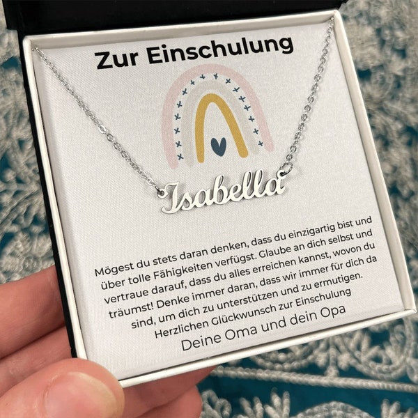 Geschenk Zur Einschulung Mächen Namenskette, Enkelin Schulanfang, Namenskette Mädchen Zum Schulanfang, Geschenk Schulanfang, Schulanfang