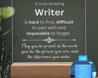 Writer Gift, Writer Personalized Gifts, Writer Engraved Acrylic Plaque, Writer Christmas Gift, Writer Appreciation Gift, Writer Thank You