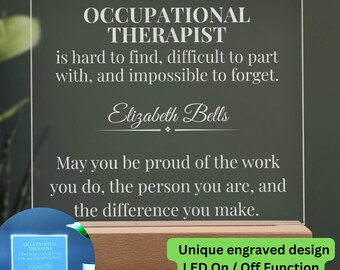 Occupational Therapist Definition Plaque Gift – Thank You Gift for OT, Inspirational Therapist Gift,Hard to Find Impossible to Forget Plaque
