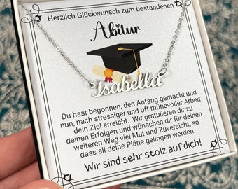 Abschluss Mächen Namenskette, Schulabschluss, Abi Geschafft Prüfung Bestanden, Mittelschule Bestanden, Personalisiertes Geschenk Abschluss