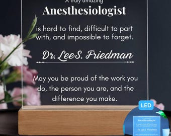 Plaque cadeau d'anesthésiste, décoration de bureau de médecin anesthésiste, panneau d'anesthésiologie personnalisé, plaque médicale personnalisée, cadeau d'appréciation