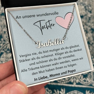 Namenskette Tochter, Namenskette Kind Silber, An unsere Tochter Schmuck Geschenk Von Eltern, Tochter Geburtstag Geschenke, Kinderschmuck