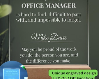 Office Manager Acrylic Plaque | A Truly Amazing Office Manager Is Hard to Find | Professional Desk Appreciation Gift