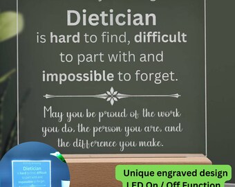 Personalized Dietician Gift, Dietician Christmas Gift, A Truly Amazing Dietician, Dietician Custom Engraved Plaque, Gift For Dietician