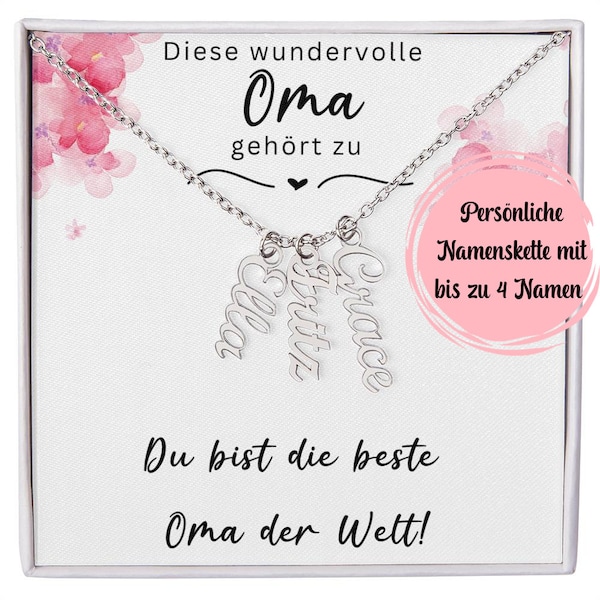 Personalisiertes Geschenk An Oma, Allerbeste Oma, Kette Mit Namen Der Enkel Geschenk Oma, Oma Weihnachten Enkel, Geschenkidee für Oma