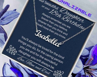 18th Birthday Gift For Girl Personalized Name Necklace, 18th Birthday Gift For Daughter, 18th Birthday Gift For Girl, Eighteenth Birthday