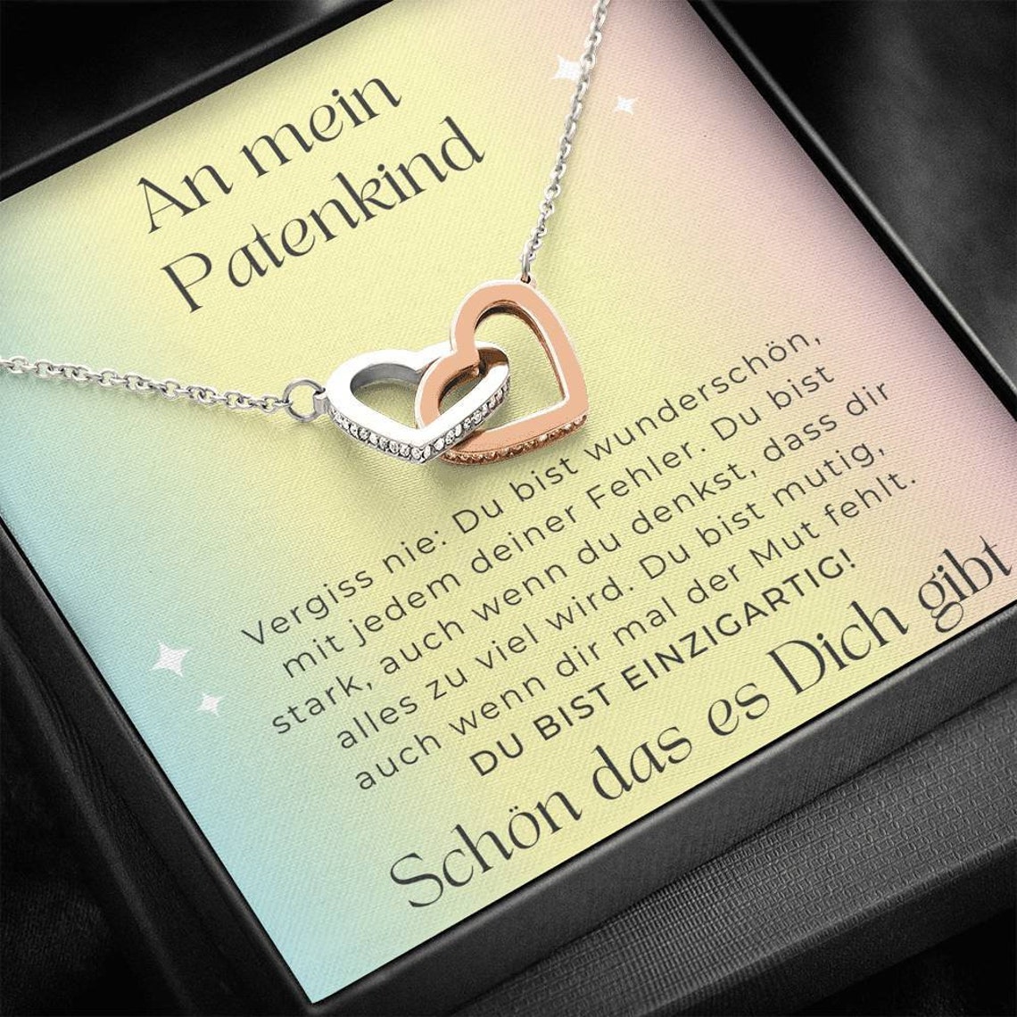Silberne Herzen HalsketteAn Mein Patenkind Geschenk für Etsy