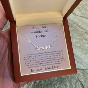 Geschenk An Tochter Personalisierte Namenskette,  Geschenk Von Mama An Tochter,  Tochter Halskette Geschenk Von Eltern, Kette Mit Wunschname
