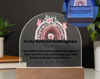 Personalized Goddaughter Promise Gift, Goddaughter Christening Plaque, Goddaughter Promise From Godmother