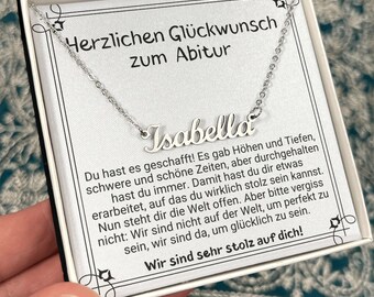 Abschluss Mächen Namenskette, Abi Geschafft Prüfung Bestanden, Geschenke Zum Abitur Mädchen,Personalisiertes Geschenk Abschluss,Karte Abitur