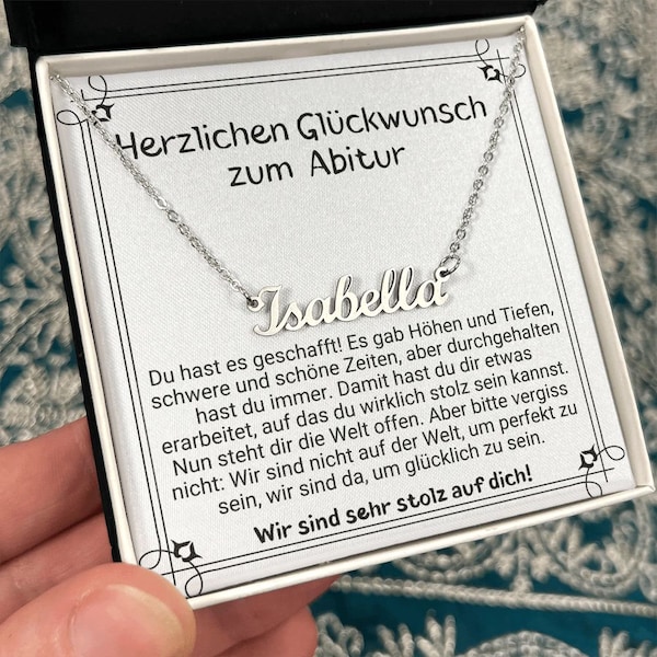 Abschluss Mächen Namenskette, Abi Geschafft Prüfung Bestanden, Geschenke Zum Abitur Mädchen,Personalisiertes Geschenk Abschluss,Karte Abitur