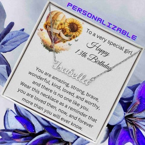 13e anniversaire cadeau pour fille personnaliser nom collier, 13e anniversaire cadeau pour fille, 13e anniversaire cadeau pour fille, treizième anniversaire cadeau