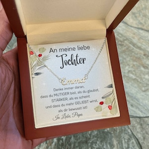 Geschenk An Tochter Personalisierte Namenskette, Tochter Halskette Geschenk Von Eltern, Kette Mit Wunschname, Vater Tochter Kette