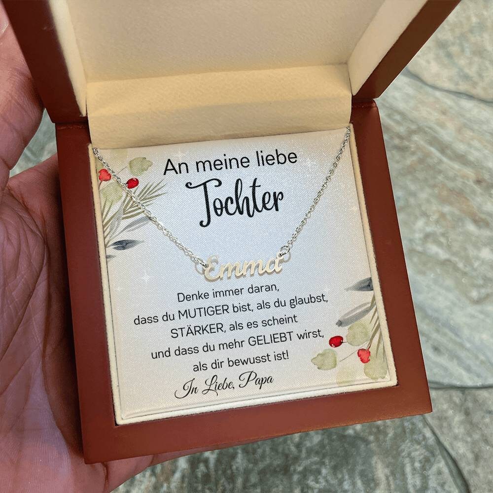 Geschenk An Tochter Personalisierte Namenskette, Tochter Halskette Geschenk Von Eltern, Kette Mit Wunschname, Vater Tochter Kette