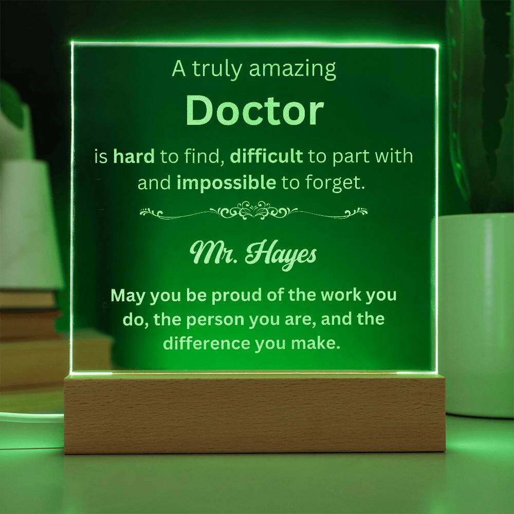 Targa In Acciaio Per Ringraziare Un Medico – “Never Forget You Are The Piece That Made The Difference” (9,9x9,9 Cm)