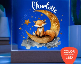 Cute Animal Nursery Night Light For Baby, Baby Name Light For Nursery, Personalized Night Light, Baby Gifts, Kids Bedroom Decor