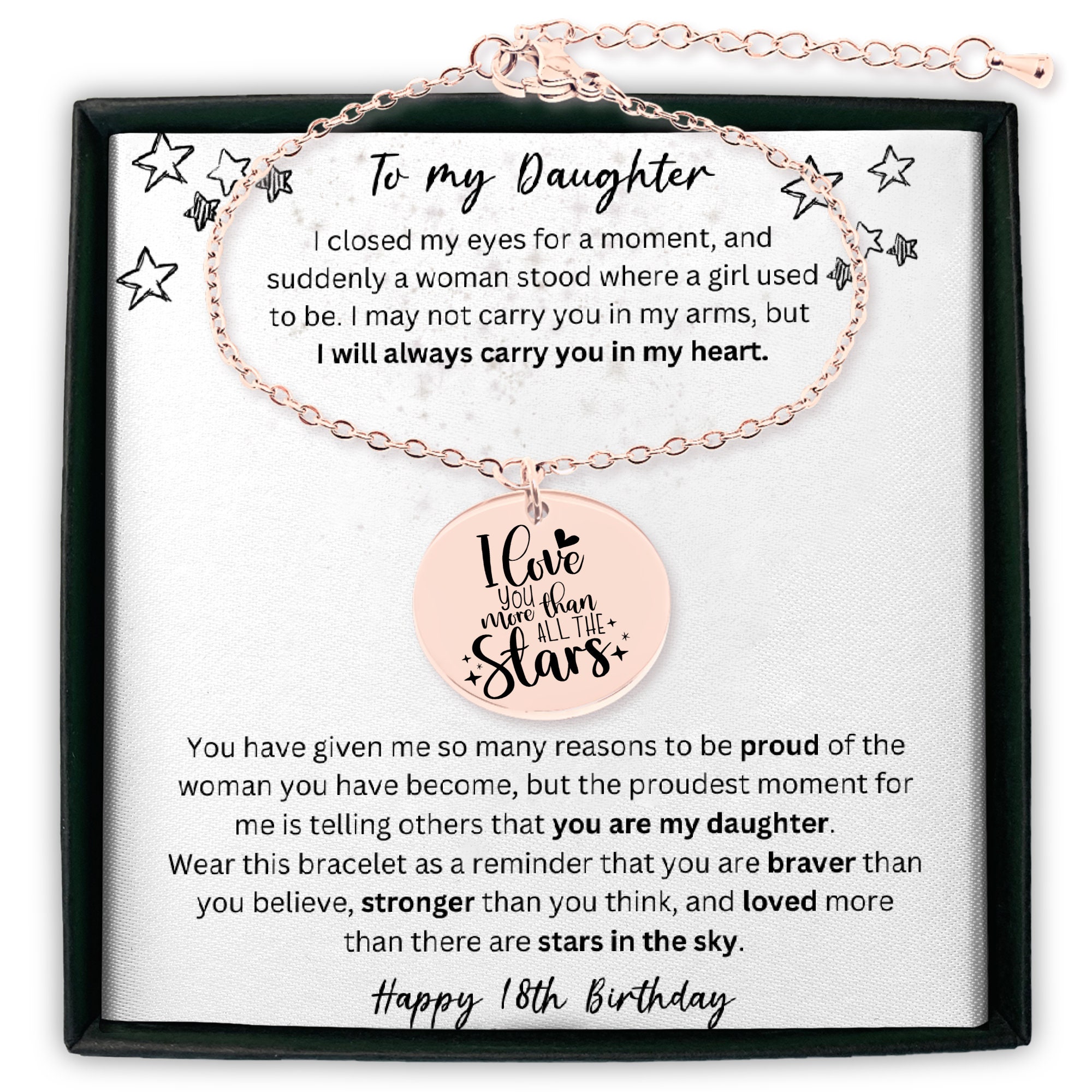 Regalo Originale Per Il 18° Compleanno Di Figlia O Figlia – Portachiavi Ispirazionale In Acciaio Con Sacchetto Di Velluto Da Mamma E Papà