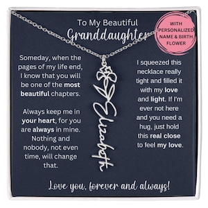 Gift from Grandma, Gift from Grandpa, Meaningful Granddaughter Gifts, Granddaughter Floral Necklace, Christmas Gift Idea For Granddaughter