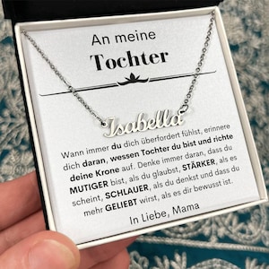 Namenskette Tochter, An unsere Tochter Schmuck Geschenk Von Eltern, Mama Tochter Kette, Namenskette Kind Silber, Mama Tochter Kette