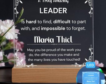 Personalized Leader Gift, Custom Gift Boss Supervisor,  Leader Present, Difference Maker Custom Acrylic Plaque, Mentor Appreciation Gift