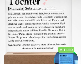An Unsere Tochter Definition Platte Poster, Tochter Persönliches Geschenk Zum Geburtstag, Tochter Besonderes Geschenk Weihnachten