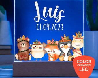 Personalized Acrylic Night Light Baby Boy, Bedroom Decor, Personalized Name Night Light Gift, Kids Birthday Gift LED Light, Birthday Gifts